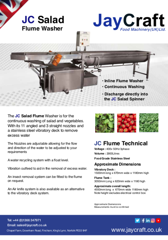 Flume washer