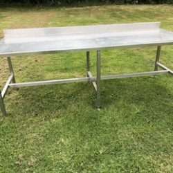 food preparation tables , stainless steel