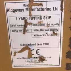 1 Yard Tipping Skip