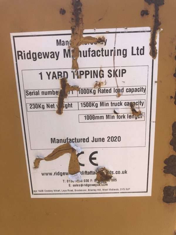 1 Yard Tipping Skip