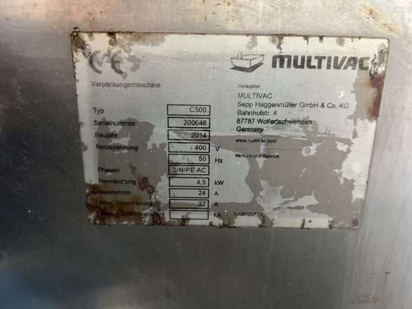 2014 Multivac C500 Vacuum Packer