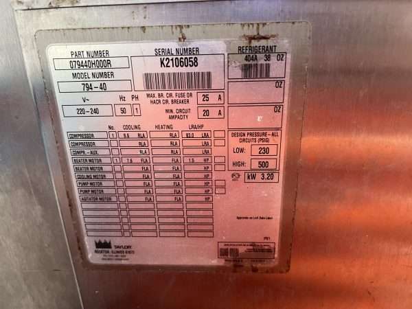 Taylors Ice cream machine